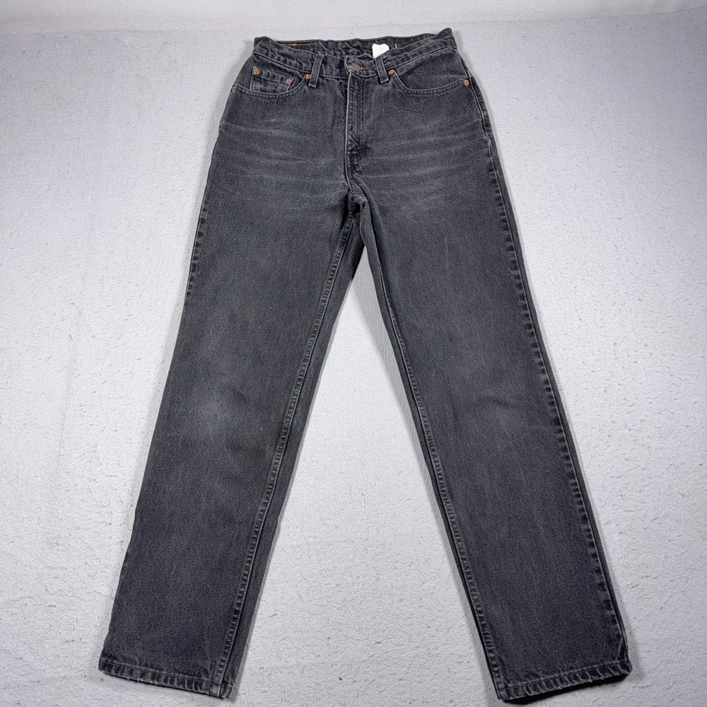 Vintage Levi's 512 Jeans‎ Women ze 12 Black Wash Denim Slim Straight Leg Zip Fly